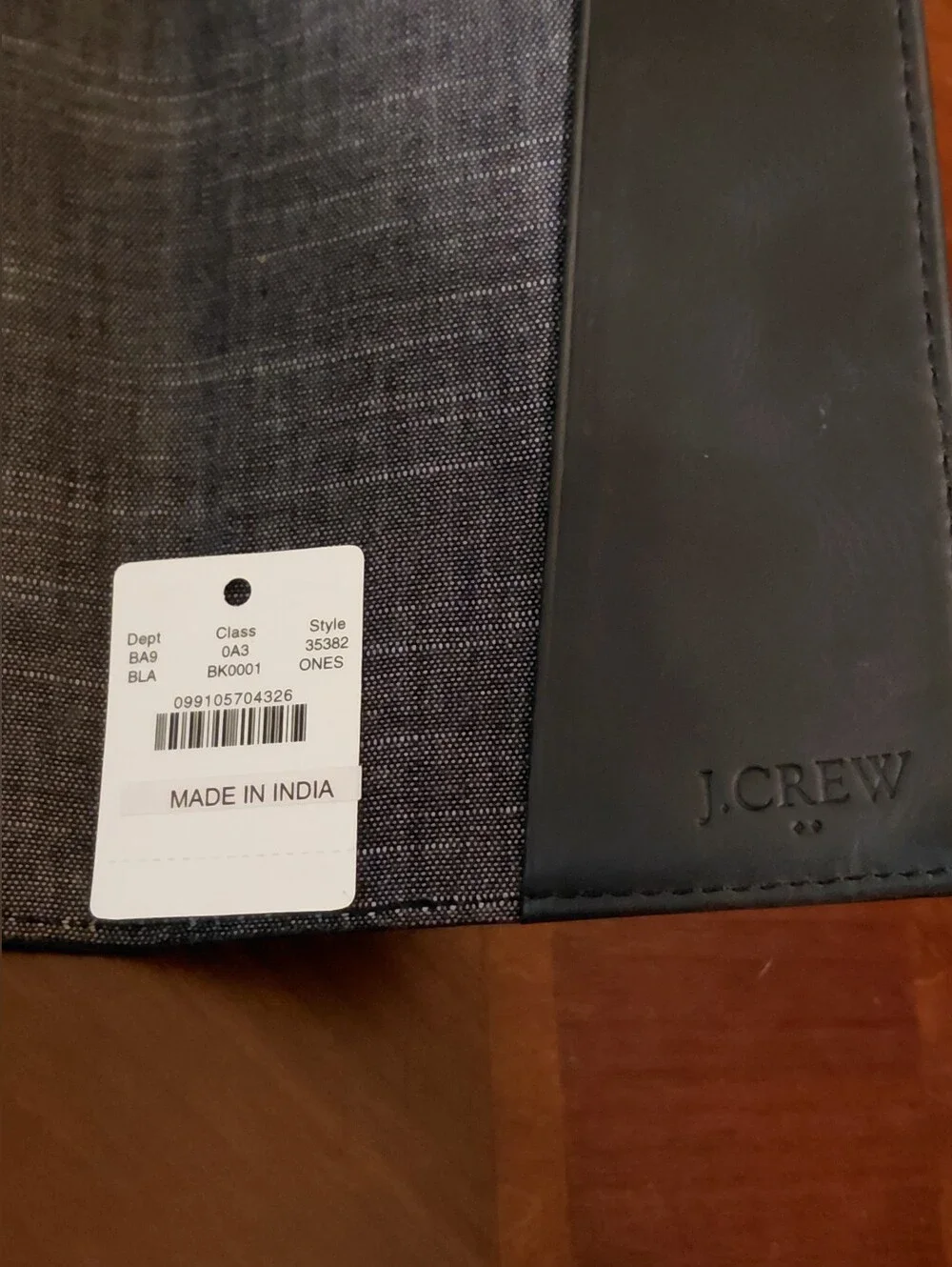 New J. Crew Black Leather Passport Holder